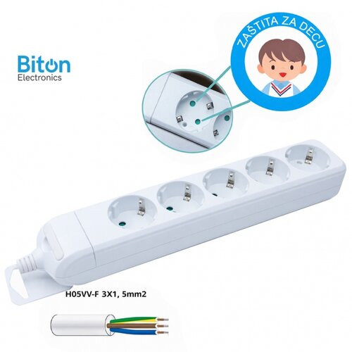  Prenosna PRIKLJUCNICA BITON PETOSTRUKA 5M KB-RB-05L Slike