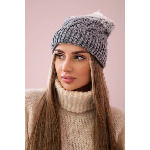  Cap with fleece Ilona K218 gray+white Slike