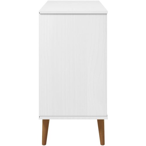  Komoda MOLDE bijela 90 x 40 x 80 cm od masivne borovine Slike