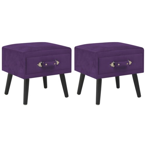 VidaXL Noćni ormarići 2 kom tamnoljubičasti 40 x 35 x 40 cm bar&amp;scaron;unasti Slike