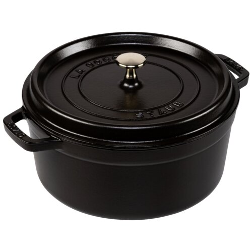 Staub Round Cocotte, 26cm cast iron, black Slike
