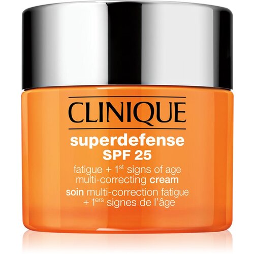 Clinique Superdefense™ SPF 25 Fatigue + 1st Signs Of Age Multi-Correcting Cream krema proti prvim znakom staranja za suho in mešano kožo SPF 25 50 ml Cene