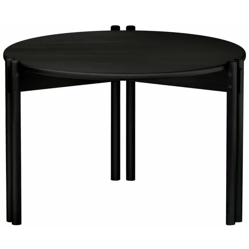 Karup Design Crni okrugao stolić za kavu od masivnog bora ø 60 cm Sticks –