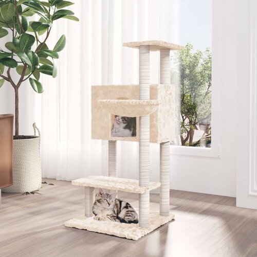 vidaXL Penjalica za mačke sa stupovima za grebanje krem 108,5 cm Cijene