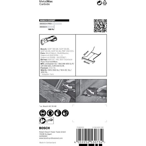 Bosch expert metalmax paiz 45 ait list testere za multifunkcionalne alate od 45 mm - 2608900021 Slike