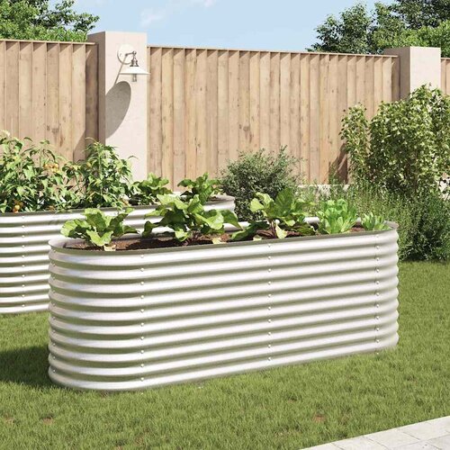Furnova Visoka greda 240x80x81 cm pocinkano jeklo srebrna, (21921521) Slike