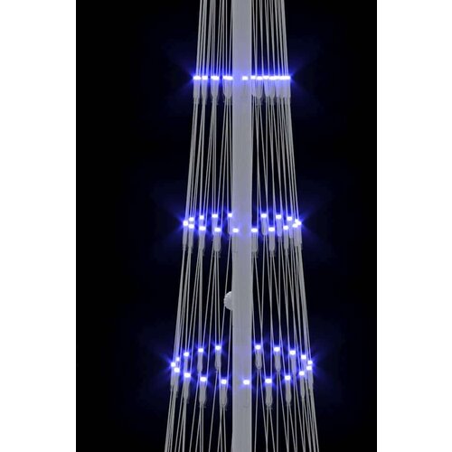 VidaXL LED božićno drvce s stalakom Plava 138.5 x 138.5 x 399 cm Metal Slike