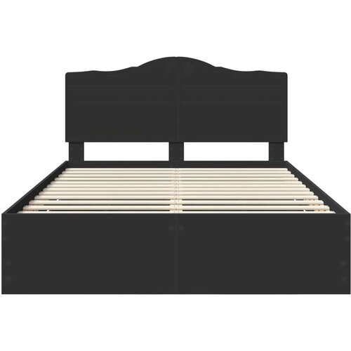  Okvir za krevet Crna 140 x 200 cm Inženjersko Drvo - Crna 140 x 200 cm Slike
