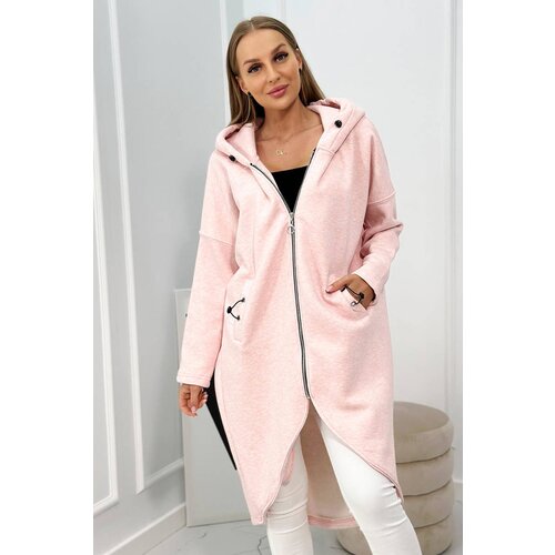 Kesi Long insulated sweatshirt powder pink melange Slike