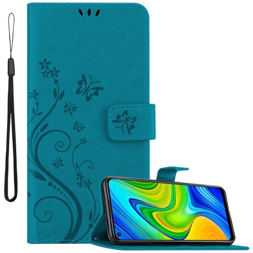 Cadorabo Xiaomi RedMi NOTE 9 in klasična rožnata zlata - ovitek v cvetličnem dizajnu z magnetnim zapiranjem, stoječo funkcijo in režami za kartice, (20860247) Cene