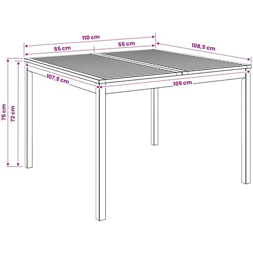  Stol za večeru u vrtu Prirodna 110 x 108,5 x 75 cm Slike