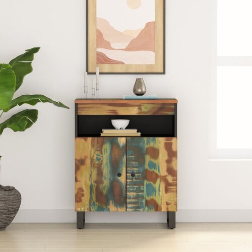  Komoda s 2 vrata 60 x 33 x 75 cm od masivnog obnovljenog drva Cene