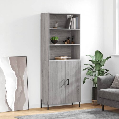 vidaXL Visoka komoda siva sonome 69 5x34x180 cm od konstruiranog drva Cijene