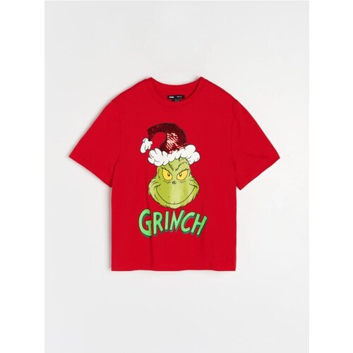 Sinsay Pamučna majica s printom Grinch Slike