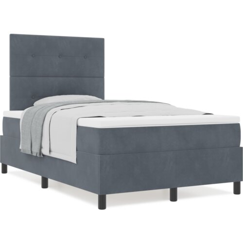 Box Spring Krevet s Madracem Tamno Siva Mala Dvostruka Bar&amp;scaron;un Slike