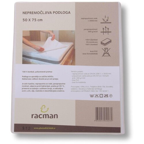 Racman nepremočljiva podloga OP1 75x50 white Slike