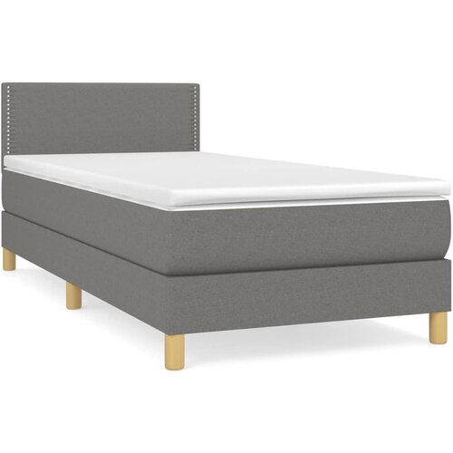 Maison Chic Box spring postelja - Vzmetna postelja z vzmetnico temno siva 90x190 cm blago SL19178, (21894116) Slike