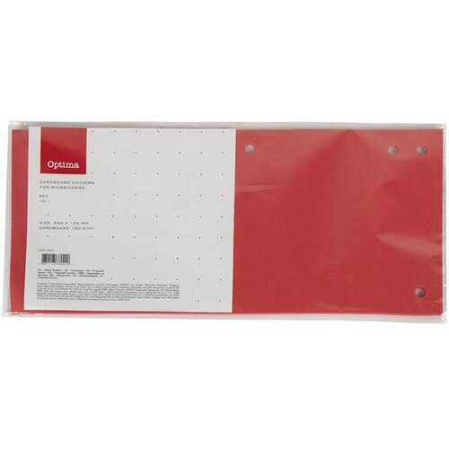 Optima Pregradni karton 240 x 105 mm, 10 kosov, rdeča Cene