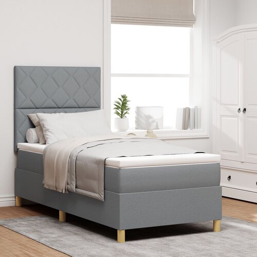 VidaXL vzmetnica s posteljo svetlo siva 100x200 cm tkanina Slike