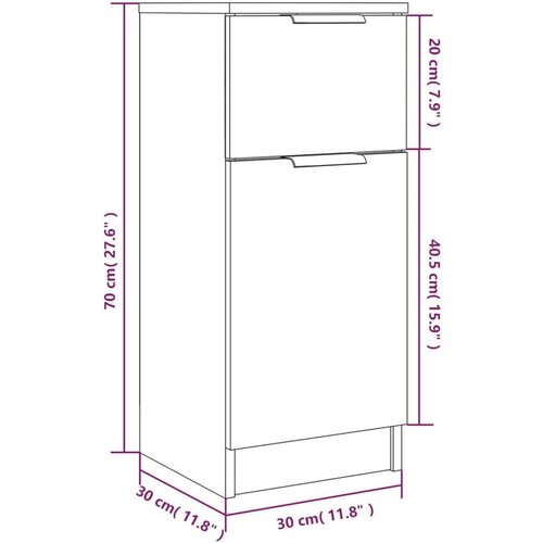  Komoda siva boja betona 30 x 30 x 70 cm od konstruiranog drva Slike