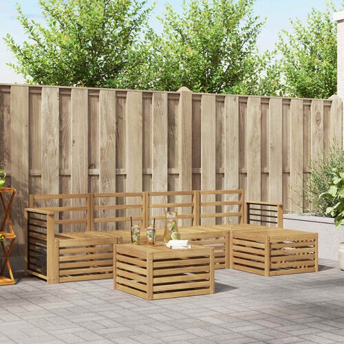  Set vanjskih sofa 6 pcs Bijela Čvrsto drvo akacije Cene