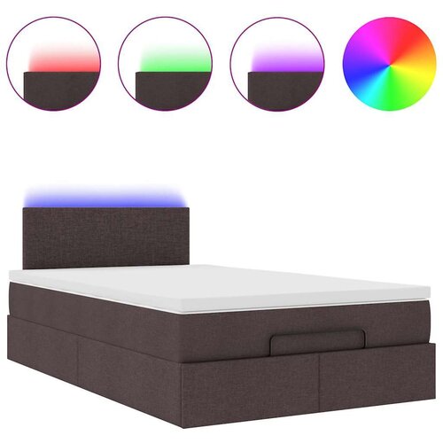 VidaXL okvir za krevet s madraca tamnosmeđi 120x190 cm od tkanine Slike