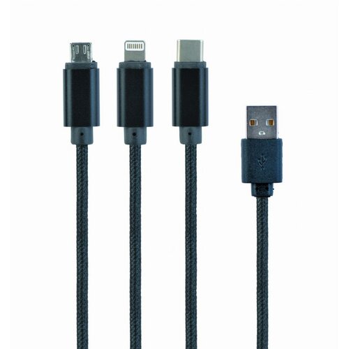 Cablexpert Kabel USB Lightning/Micro/Tip-C 1m črn CC-USB2-AM31-1M Cene