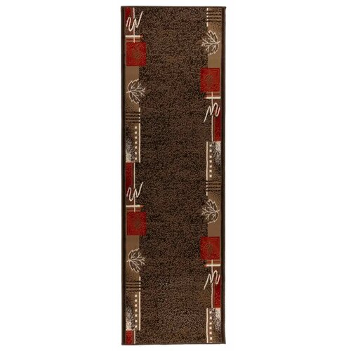  Trkački tepih FLORNES Tkani Smeđa Listovi 80 x 400 cm PP 7 mm - Smeđe li&amp;scaron;će 80 x 400 cm Slike