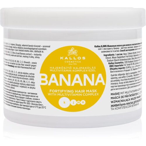 Kallos Banana maska za okrepitev las z multivitaminskim kompleksom 500 ml Cene