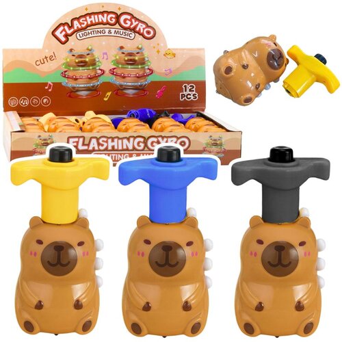  Interaktivna vrtuljka Capybara s LED svjetlima i melodijama 12,5 cm Slike