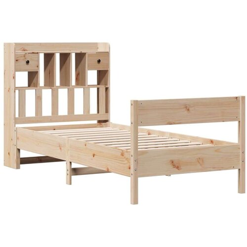  Krevet s regalom za knjige bez madraca 75x190 cm borovina Slike