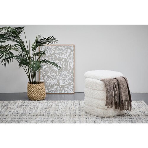 XORA TABURE, tekstil, leseni material bela Slike