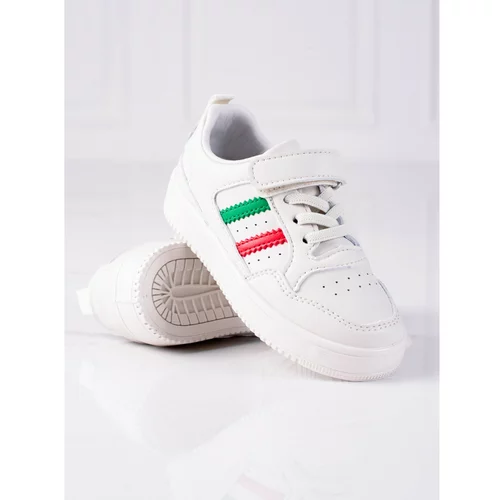 TRENDI children's sneakers white with stripes