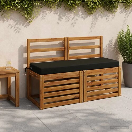 Jastučići za klupe - 2 dijela SOEST 2 kom. 100% poliester Crna - Crna 110 x 40 x 8 cm Melange Cene