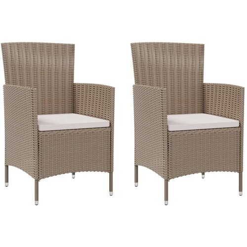 vidaXL Vrtne stolice s jastucima 2 kom od poliratana bež Cijene