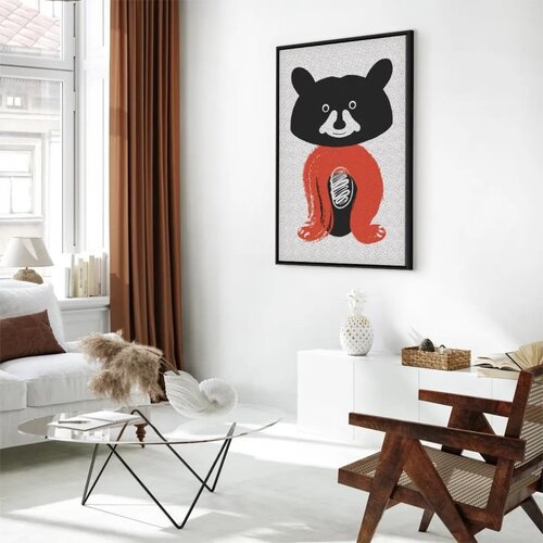  Slika - Nice Mr. Raccoon (1 Part) Vertical 60x90 U crnom drvenom okviru Slike
