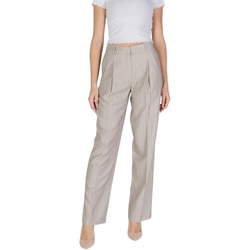 Vero Moda Lahkotne hlače & Harem hlače VMELI HW HERRINGBONE STRAIGHT PANTS 10319631 Siva Cene