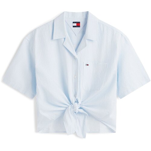 Tommy Jeans Bluza svetlo modra / bela Slike
