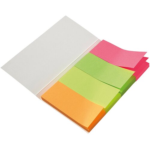 Q-Connect Post-it označevalci Quick tabs 20 x 50mm , 4 x 50l neon, (20377697) Cene