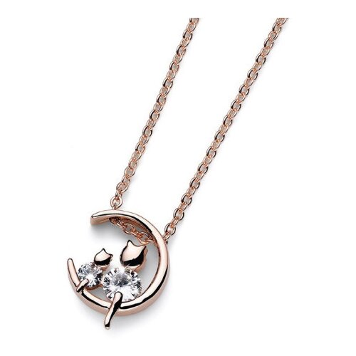 Ženski oliver weber two cats white zircon rose gold lanČiĆ sa swarovski belim cirkonima ( 12194rg ) Slike