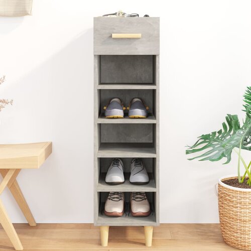The Living Store Omarica za čevlje betonsko siva 30x35x105 cm konstruiran les - Omarica Za Čevlje, (21433967) Slike