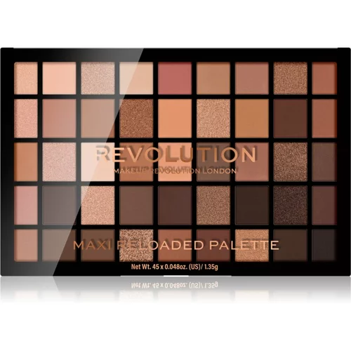 Makeup Revolution Maxi Reloaded Palette paleta pudrastih senčil za oči odtenek Ultimate Nudes 45x1.35 g