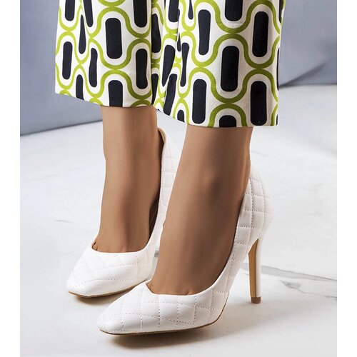Gemre Quilted White Stilettos Nadelia Cene