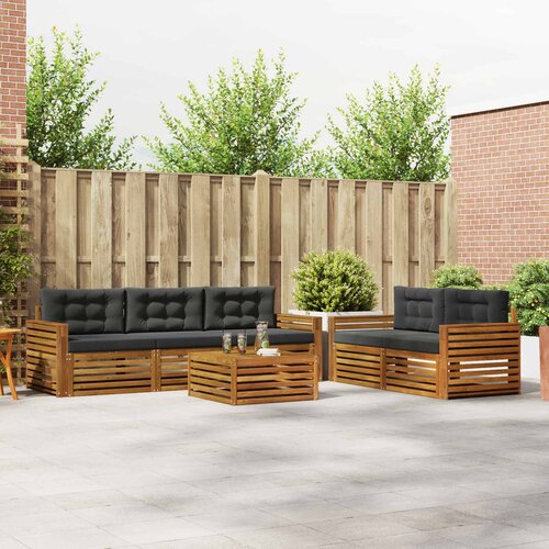  Set vanjskih sofa 6 kom. Prirodna i antracit Cene