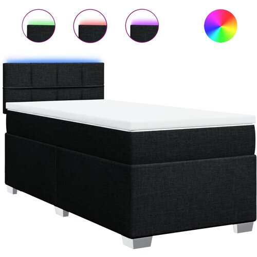 VidaXL Box spring postelja z vzmetnico črna 80x200 cm blago, (21291299) Slike