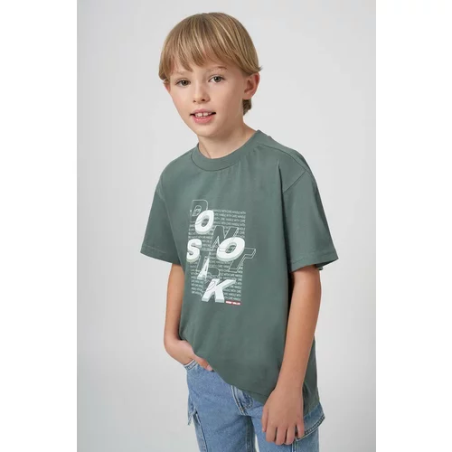 Mayoral Dječja pamučna majica kratkih rukava boja: zelena, s tiskom
