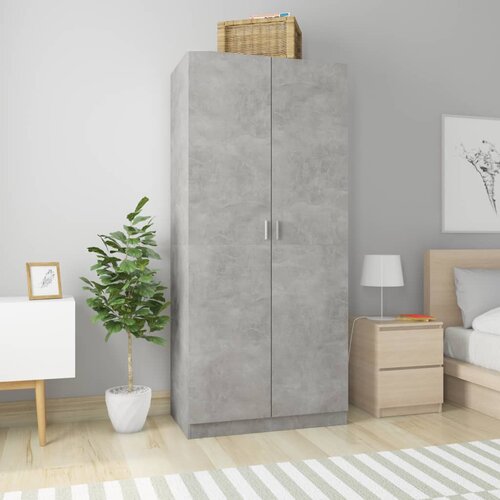 VidaXL Garderobna omara betonsko siva 90x52x200 cm iverna plo&amp;scaron;ča Slike