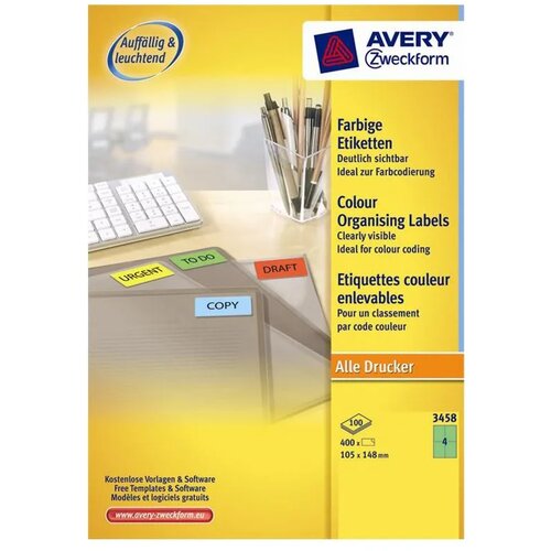Avery Zweckform Etikete za označevanje, zelene 105 x 148 mm Cene