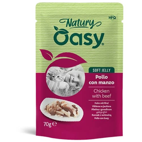 Oasy Cat Natury Adult fileji v želeju, vrečka - pi&scaron;čanec in govedina - 70 g 70 g Cene