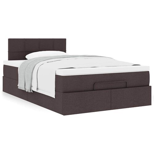 VidaXL Otomanski posteljni okvir z vzmetnico rjav 120x200 cm blago Slike